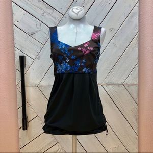 Lululemon Black Floral Fitness Tank